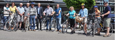 Kommunalpolitik auf dem Fahrrad. Bild: Rudi Franck
