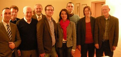 MdL Alfred Winkler und MdB Rita Schwarzelühr-Sutter mit dem wiedergewählten Vorstand.